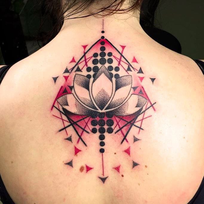 abstract lotus tattoo