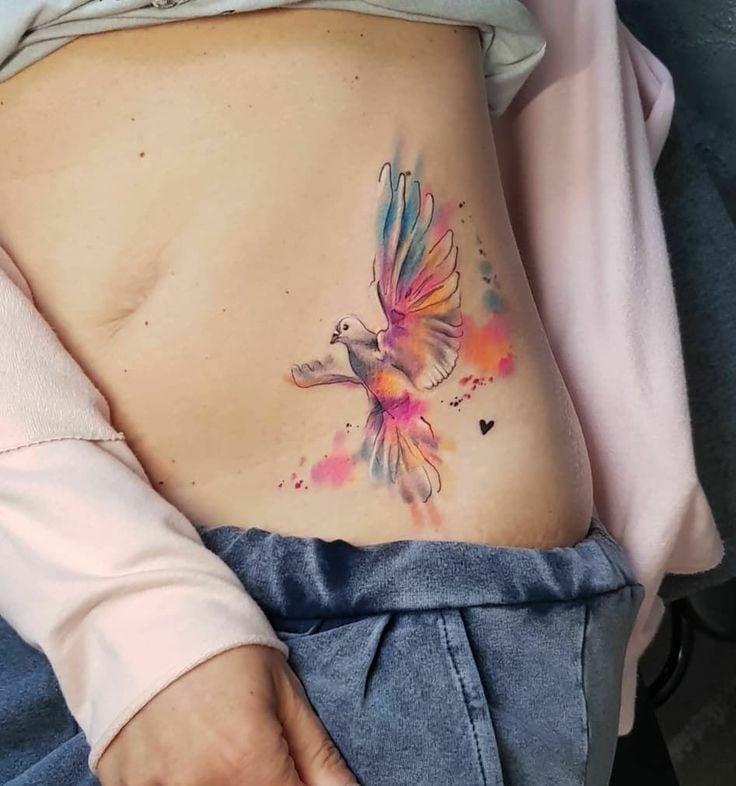 Vibrant dove Tattoo-10
