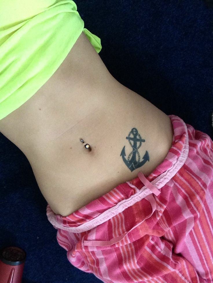 Anchor stomach Tattoo-34