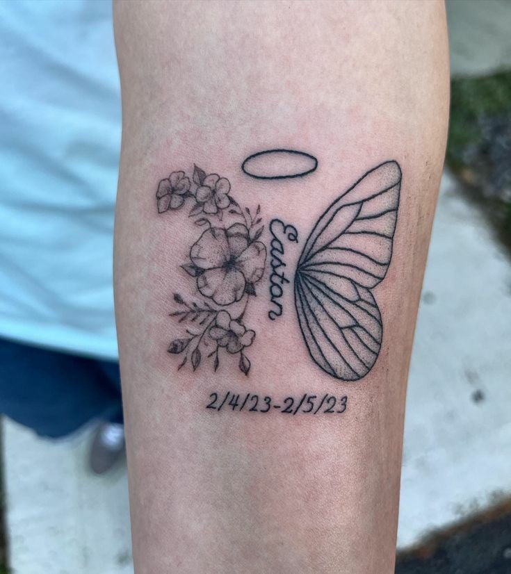 Dear one's life date memorial tattoo-22