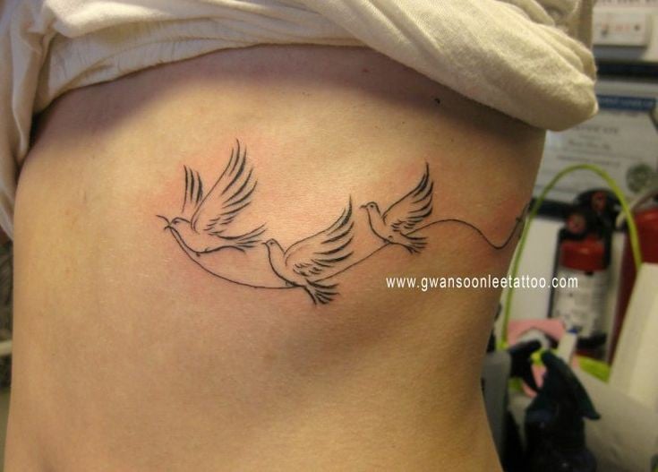 Stomach dove Tattoo -12