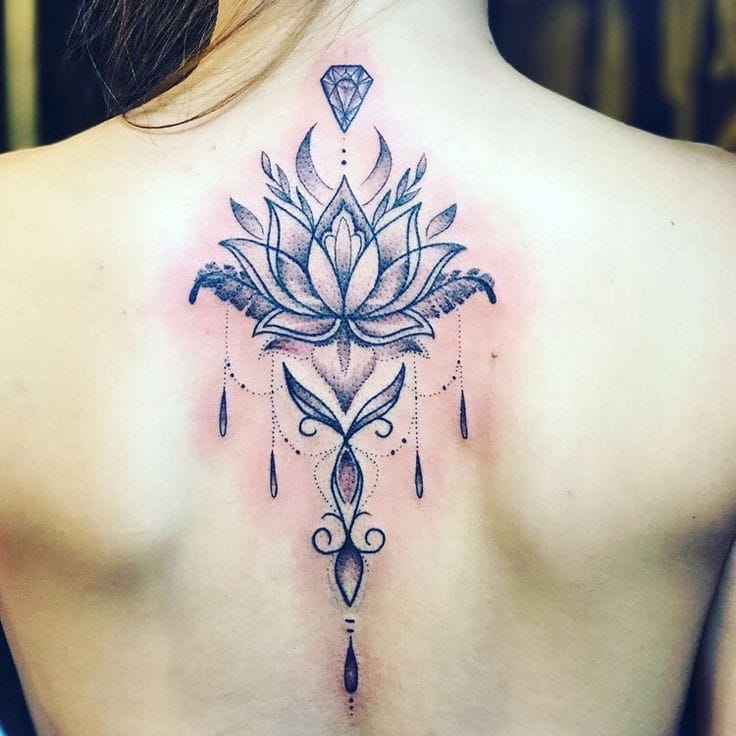 lotus flower with chakra tattoo