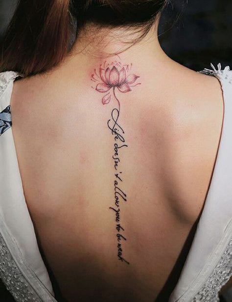 lotus flower with quote tattoo