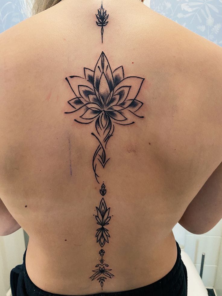 lotus flower with tribal tattoo
