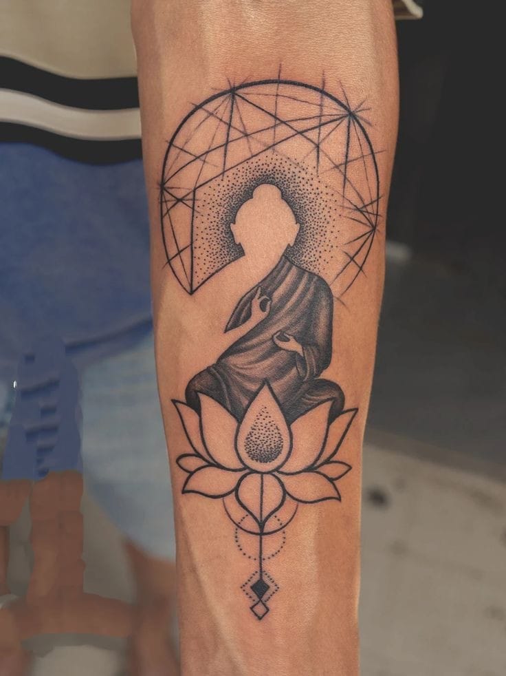 lotus with buddha tattoo
