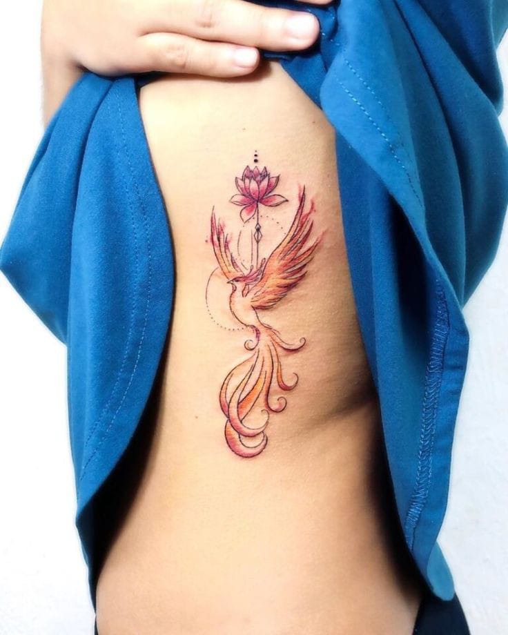 lotus with phoenix tattoo