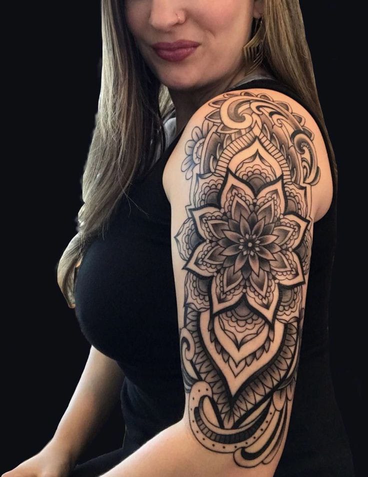 mandala arm tattoo for women