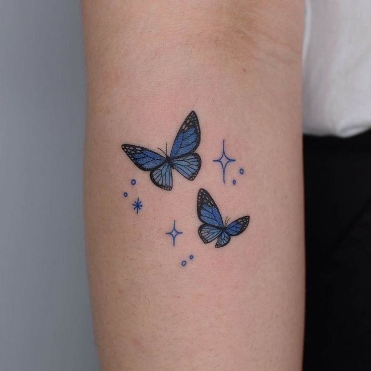 blue butterfly tattoo