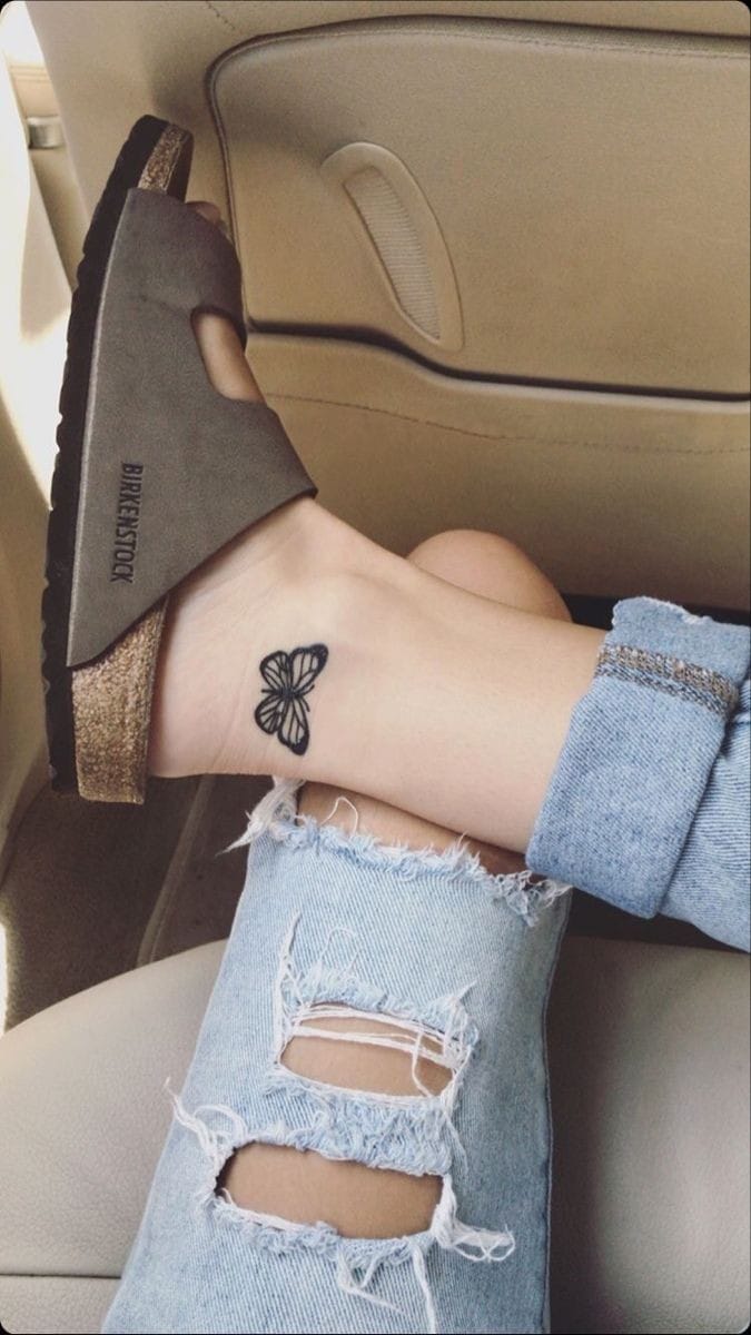 ankle butterfly tattoo