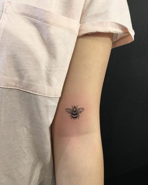Elbow pit bee tattoo-07