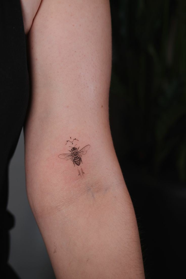 Minimalistic bee tattoo-22