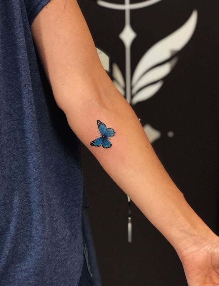 blue butterfly tattoo