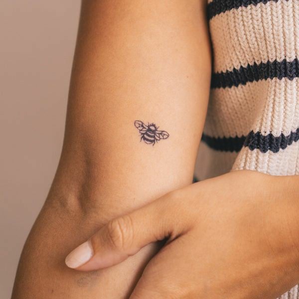Tiny bee tattoo-31