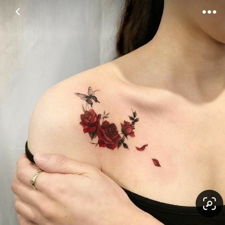rose butterfly tattoo