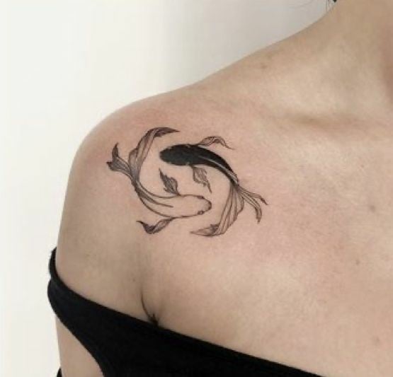 Shoulder koi fish tattoo-04