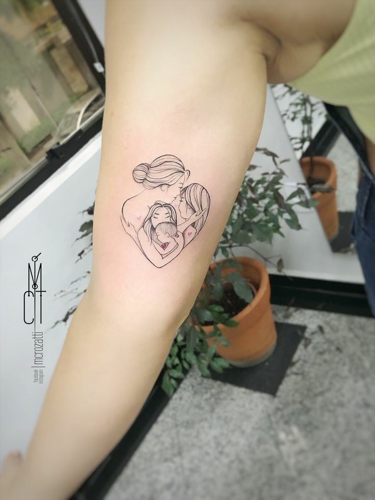 Mother and daughter memorial tattoo-26
