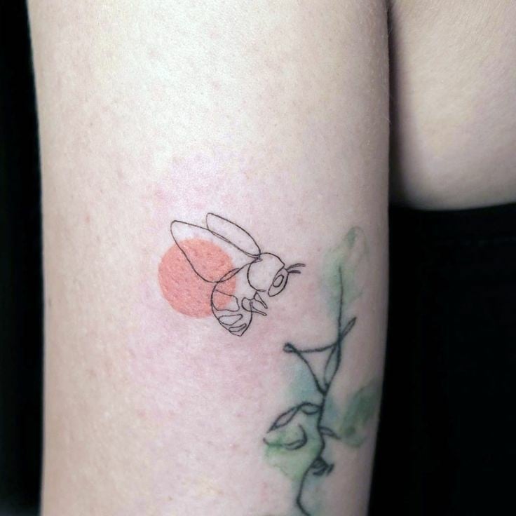 Cute bee tattoo-28