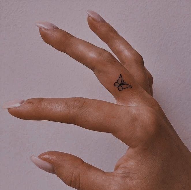 Butterfly Finger Tattoo