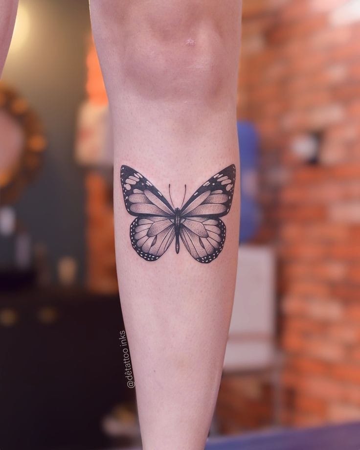 Leg Butterfly Tattoo