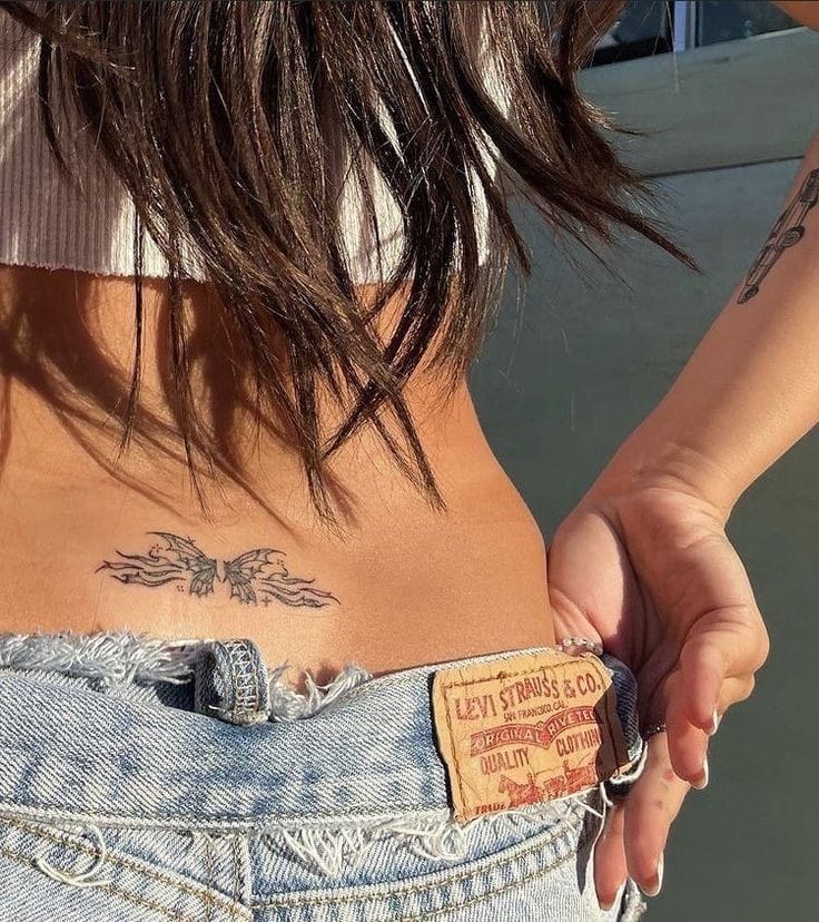 Lower Back Butterfly Tattoo