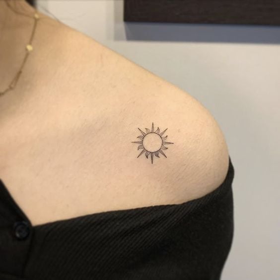 Minimalist Sun Tattoo