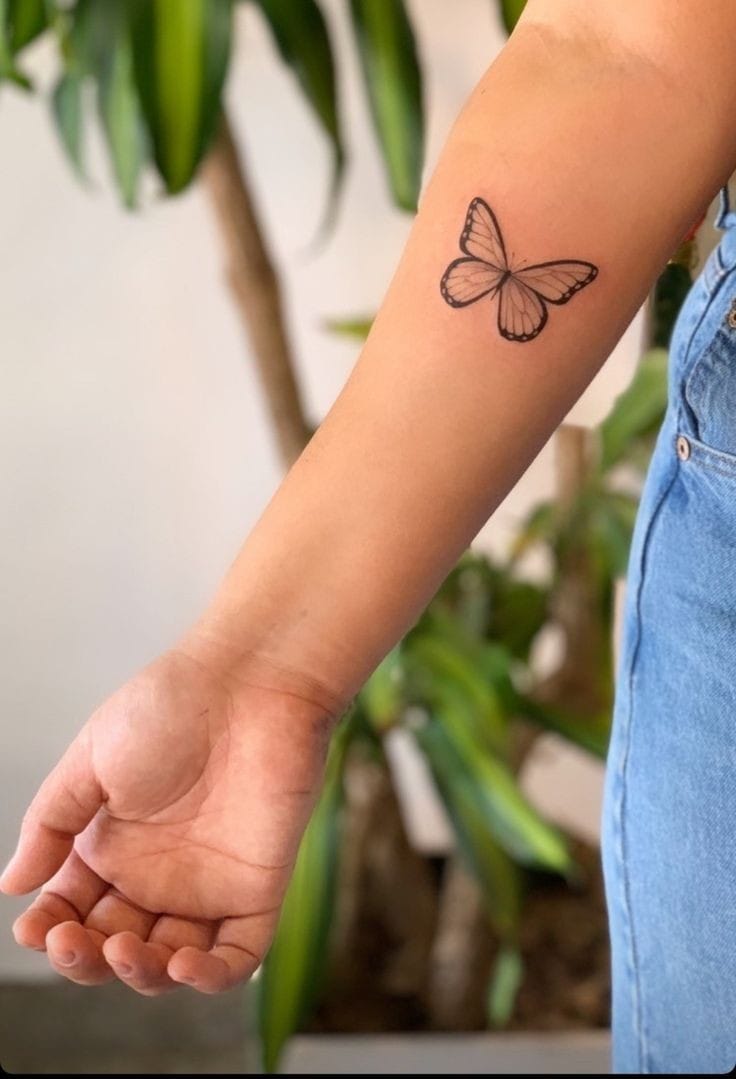 Outline Butterfly Tattoo