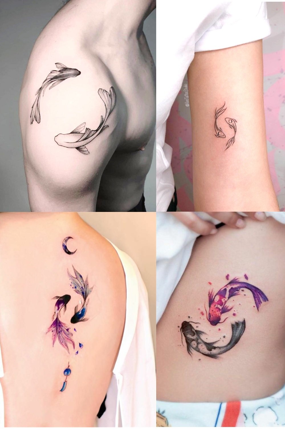 Ideias para tatuagem de peixes Koi no Pinterest