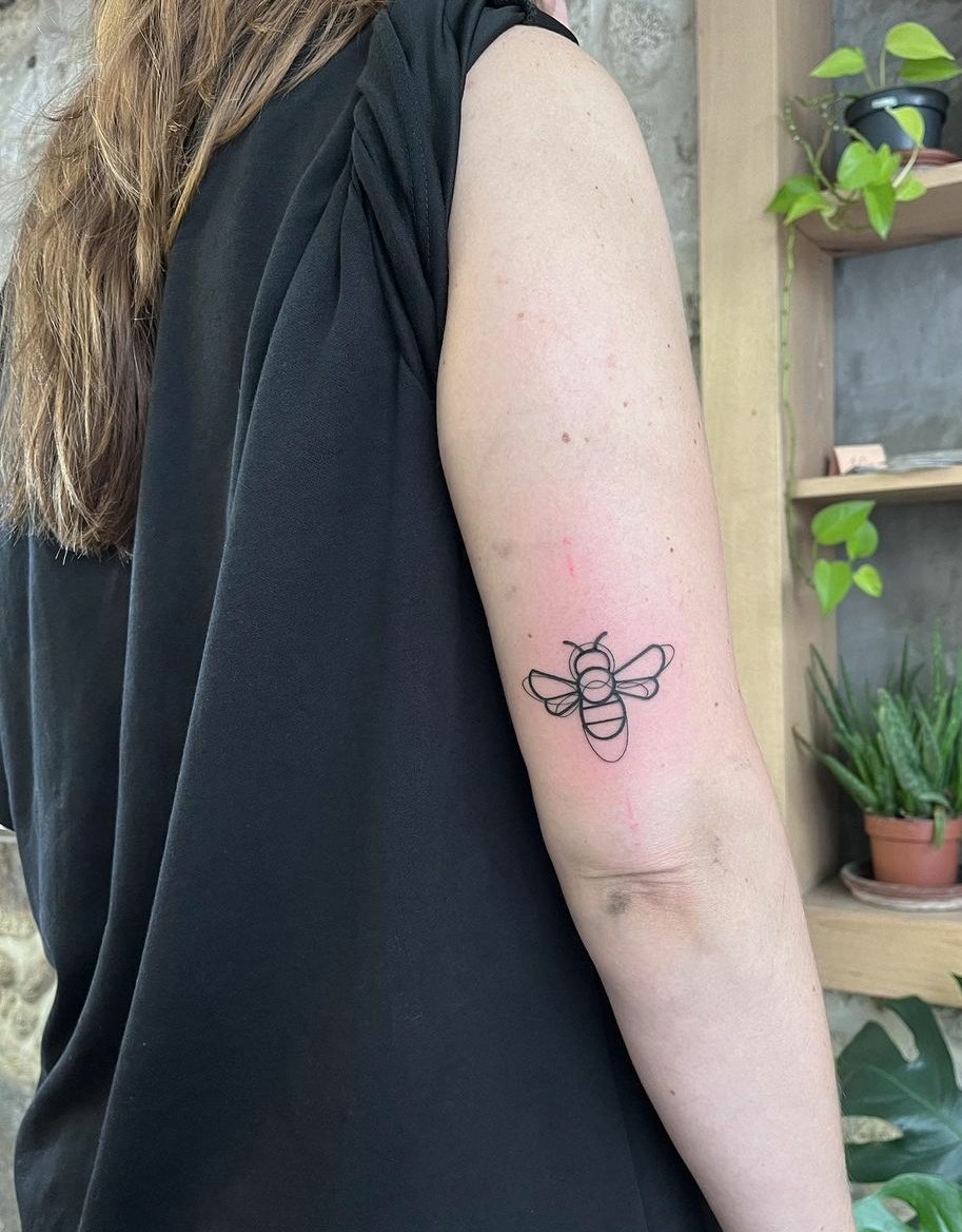 Trendy bee tattoo-43