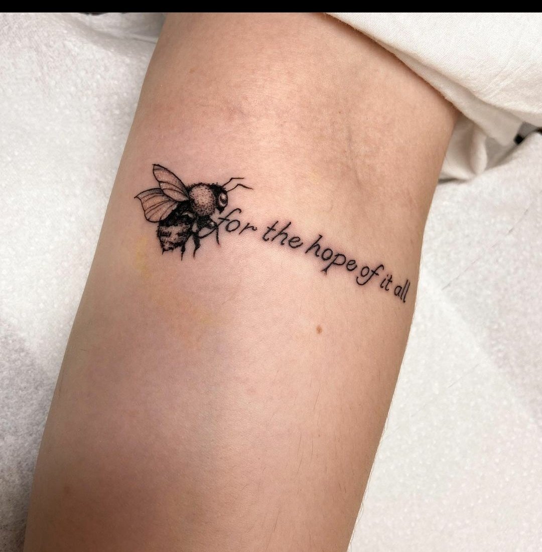 Bee tattoo with quote-44