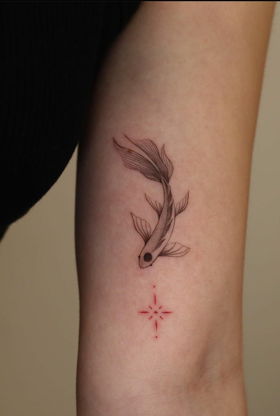 Koi fish with star tattoo-36
