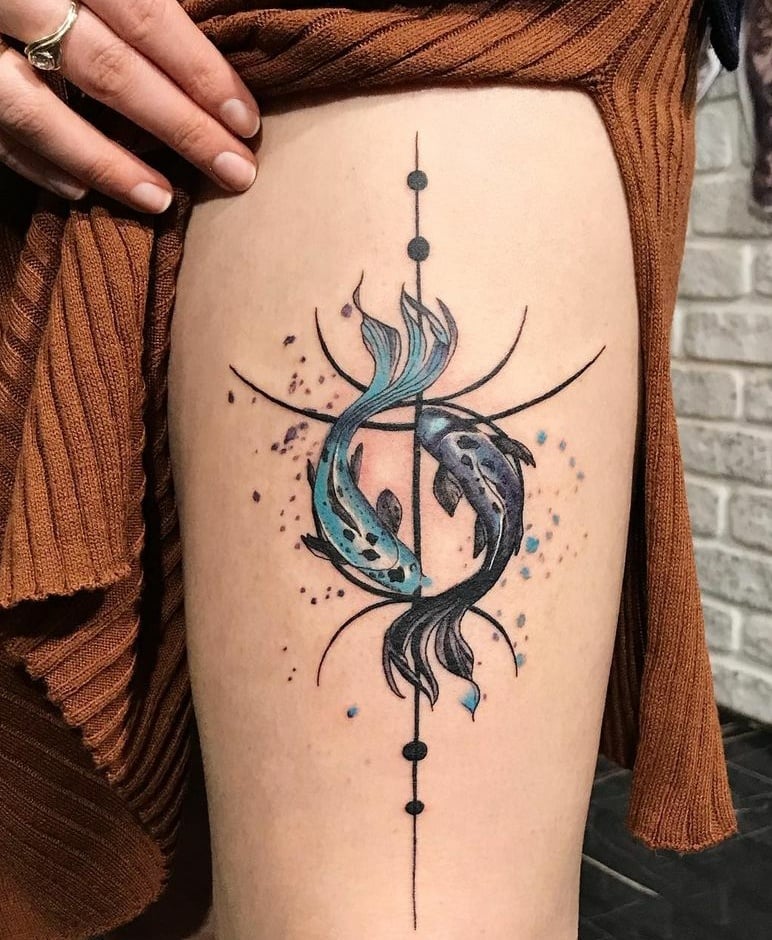 Tatuagem de peixe koi da moda-33