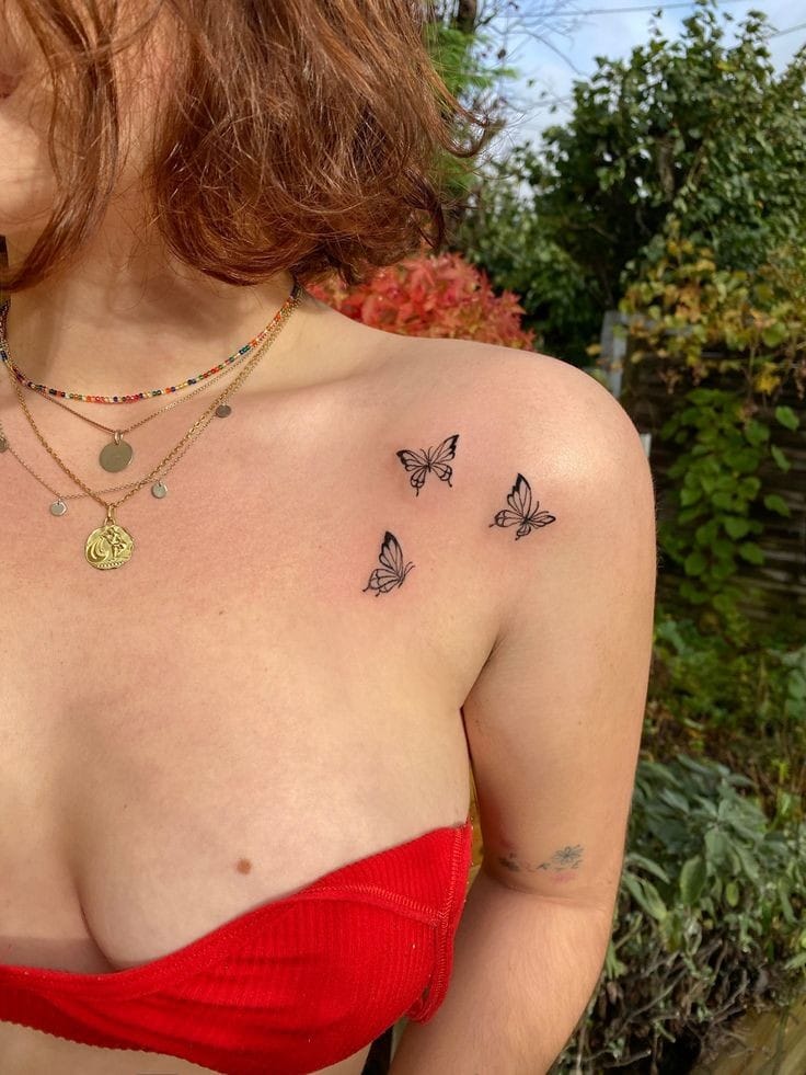 Shoulder Butterfly Tattoo