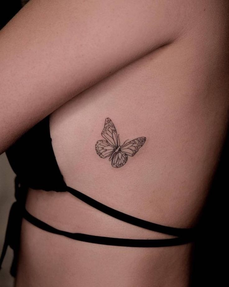 Side Butterfly Tattoo