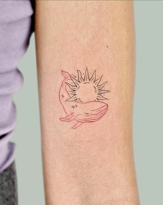 Sun And Animal Tattoo