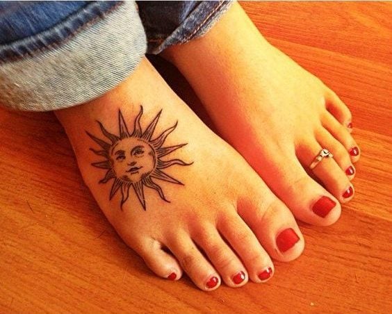 Sun Foot Tattoo