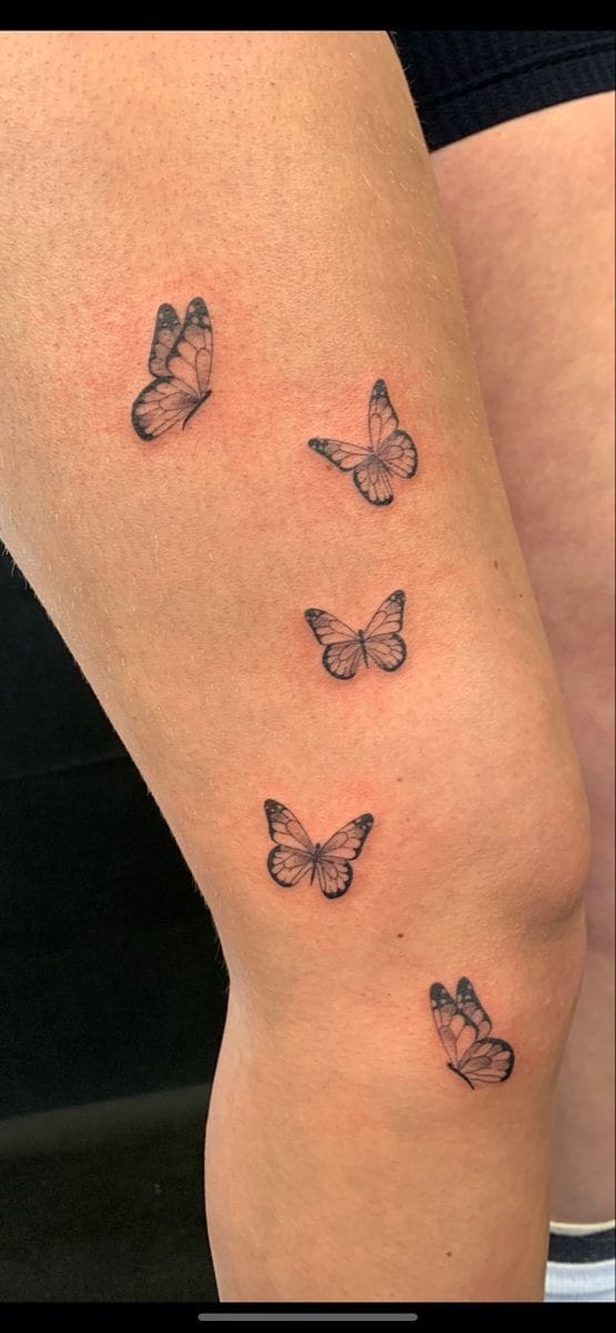 Thigh Butterfly Tattoo