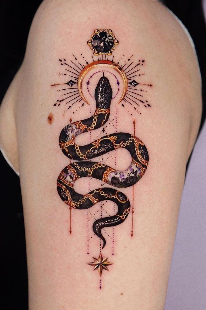 Traditional snake tattoo