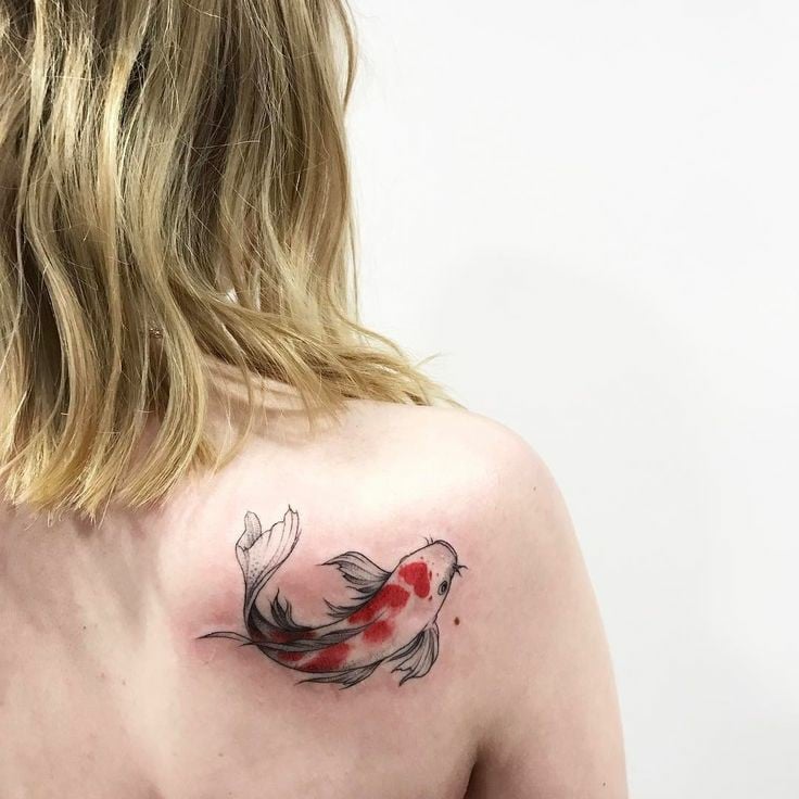 Red koi fish tattoo-31