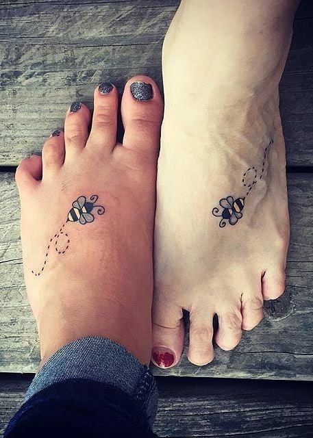 Mother and daughter bee tattoo-09
