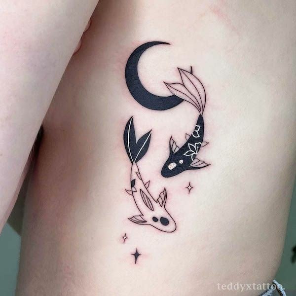 Koi fish with moon tattoo-28