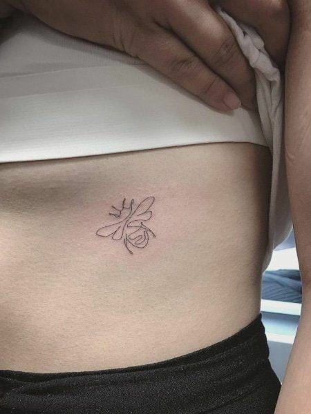 Lined bee tattoo-25