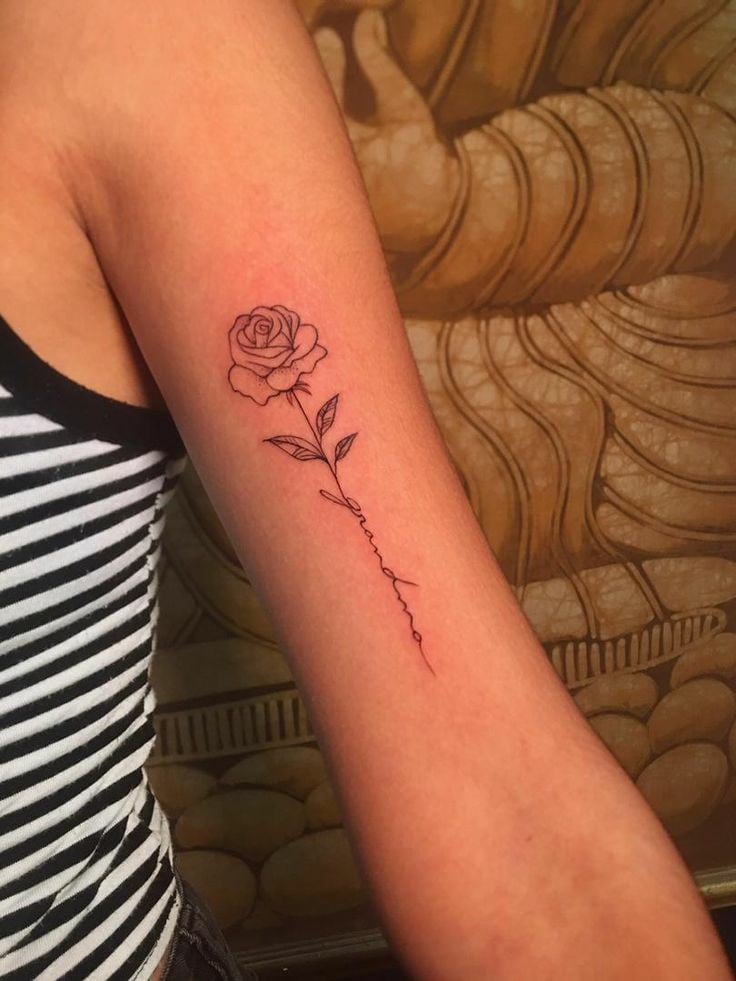 Grandma with rose memorial tattoo-21