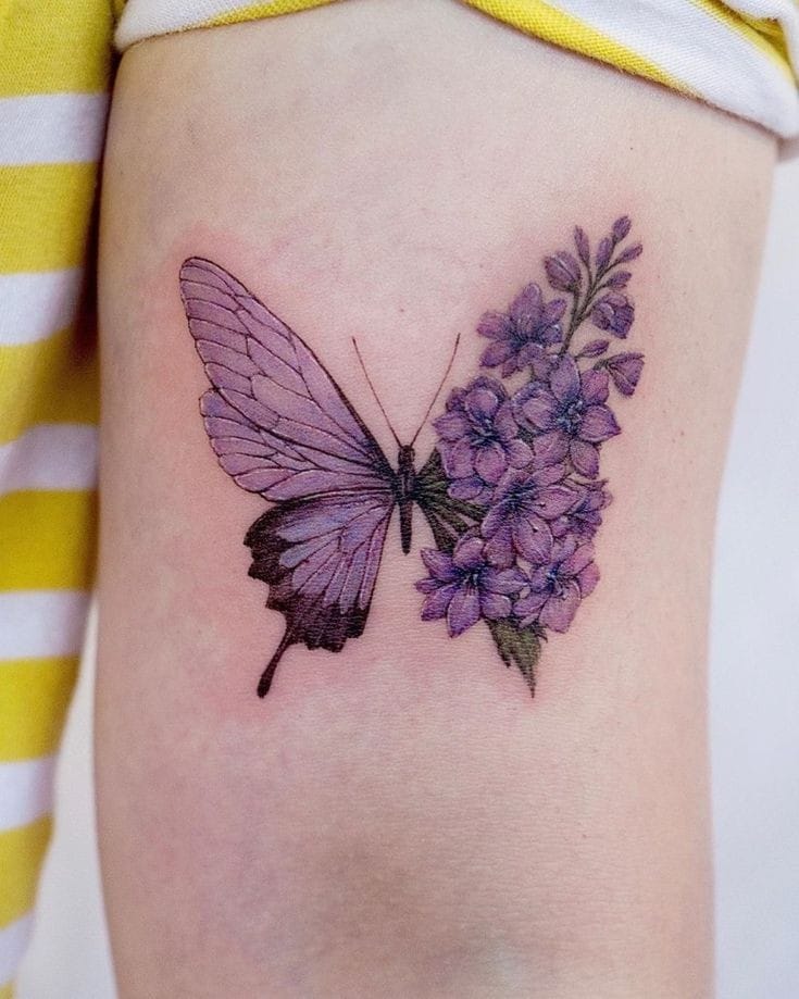 flower butterfly tattoo