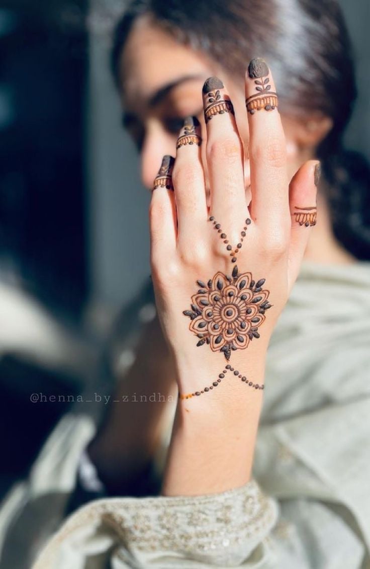 jeweled back hand mehndi design-33