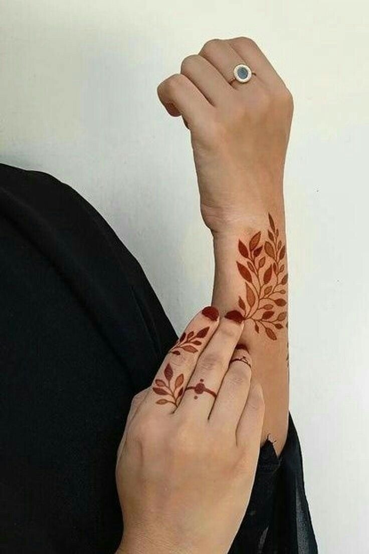 leaves wrist mehndi design-49