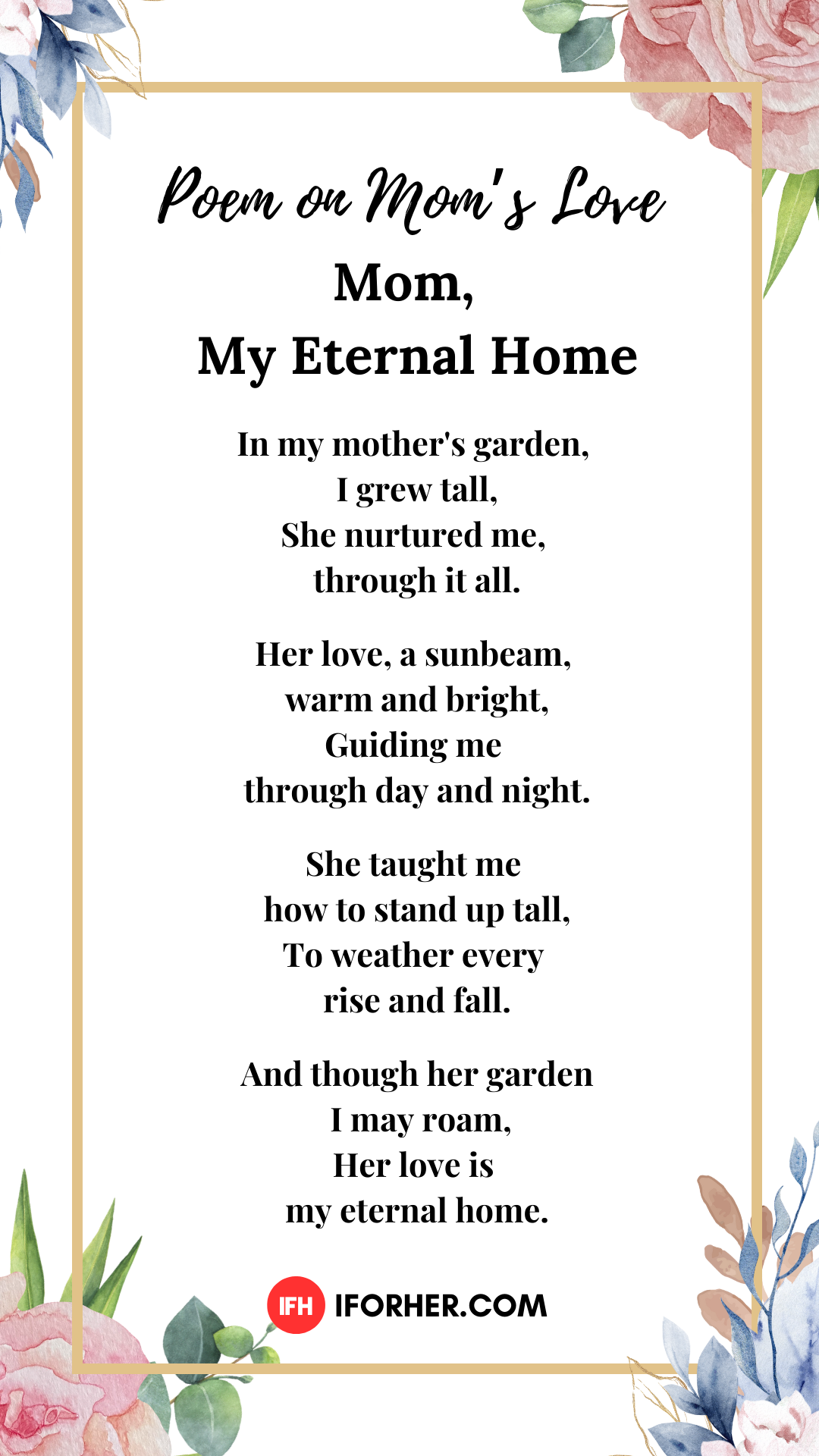 Mother's Day Poem: Poem on Mom's Love - Mom My Eternal Home