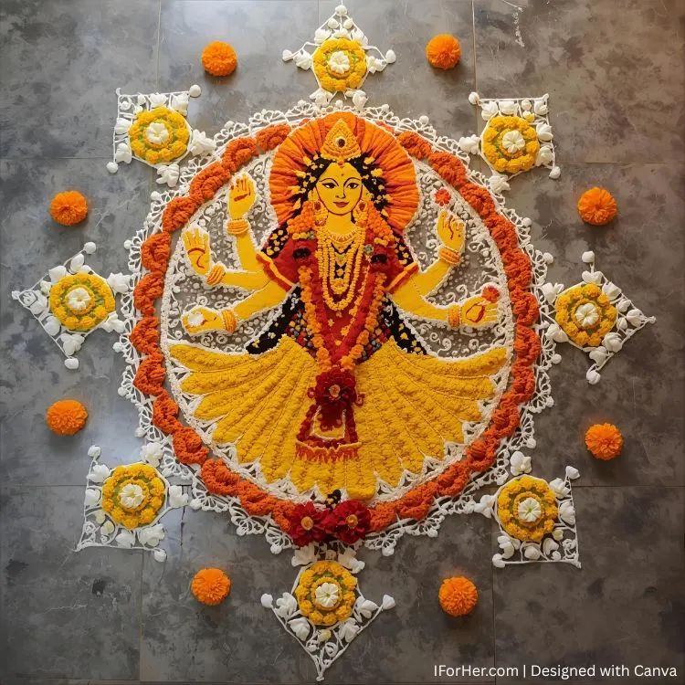 Durga Rangoli 9
