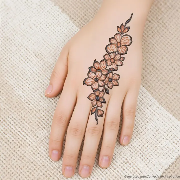 Navratri Back Hand Mehendi Design - 4