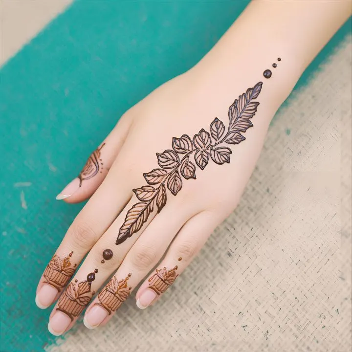 Navratri Back Hand Mehendi Designs - 2