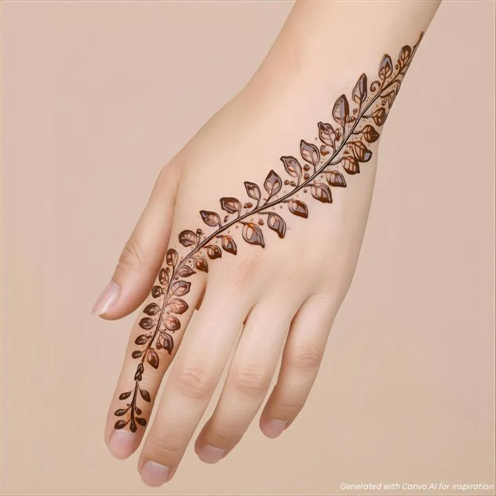 Navratri Back Hand Mehendi Designs - 3